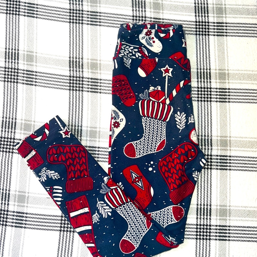 LuLaRoe Kids Christmas Leggings S/M